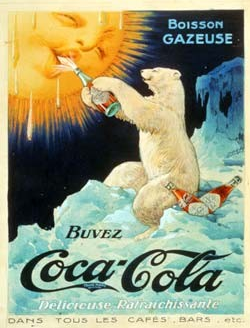 Quảng cáo đầu tiên của Coca-Cola có một chú gấu Bắc cực, 1922.